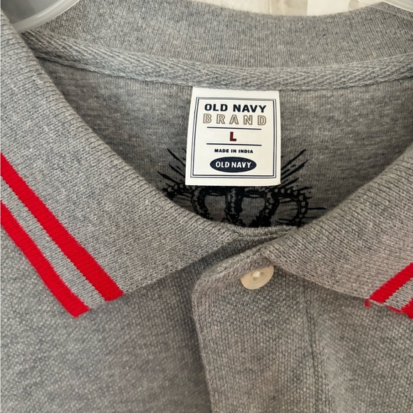 Old Navy Men’s Gray and Red Polo - Picture 3 of 3